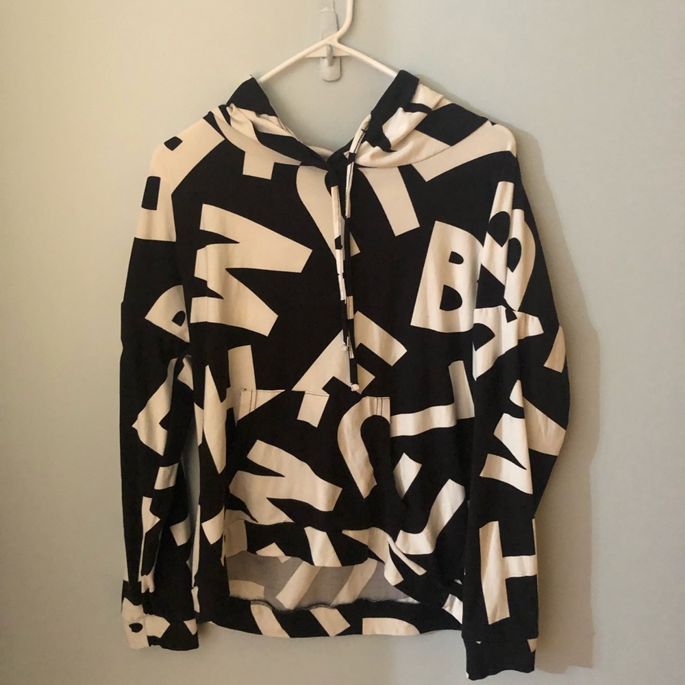 Black and white letter hoodie